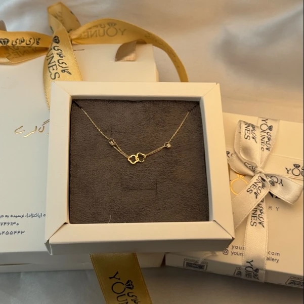 گردنبند طلا ونکلیف دو حلقه گوی